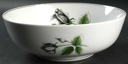 Midnight Rose 8" Round Vegetable Bowl