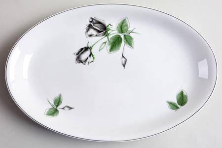 Midnight Rose 11" Oval Serving Platter