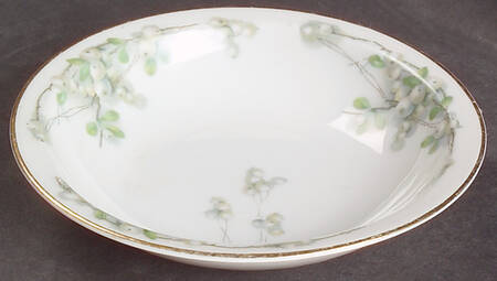 Mistletoe (Gold Trim) Rim Fruit/Dessert (Sauce) Bowl