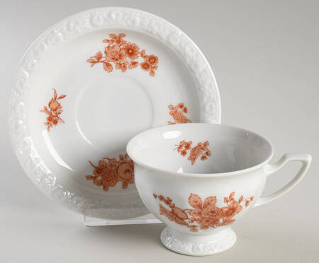 Monticello Orange Footed Cup & Saucer Set