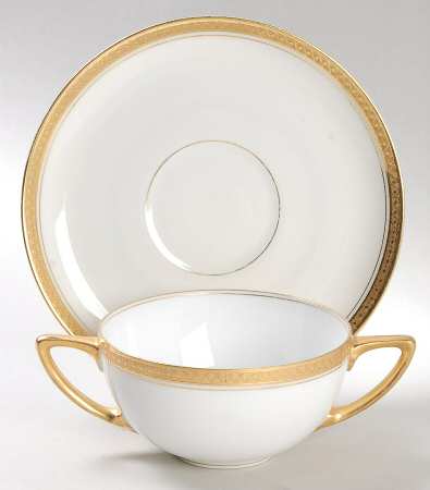 Monacco White Flat Bouillon Cup & Saucer