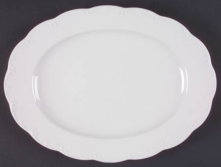 Monbijou (All White) 12" Oval Serving Platter
