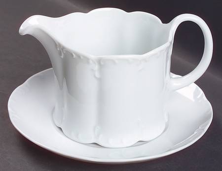 Monbijou (All White) Gravy Boat & Underplate