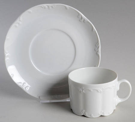 Monbijou (All White) Flat Cup & Saucer Set