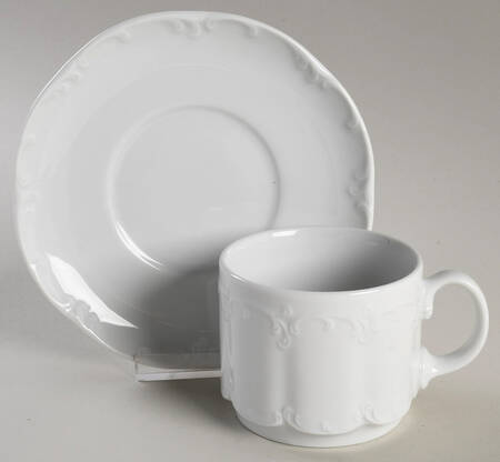 Monbijou (All White) Flat Cup & Saucer Set