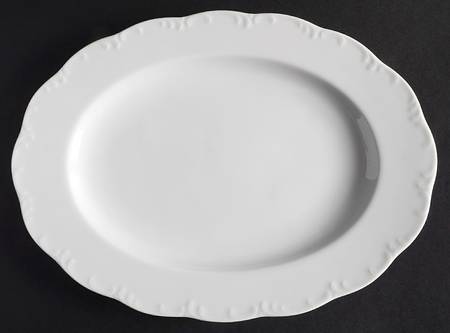Monbijou (All White) 11" Oval Serving Platter