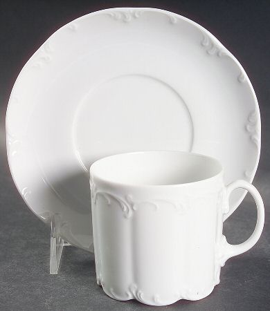 Monbijou (All White) Flat Cup & Saucer Set