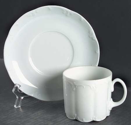 Monbijou (All White) Flat Cup & Saucer Set