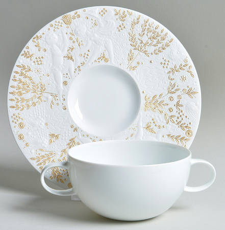 Monogramstanos Flat Cream Soup Bowl & Saucer Set