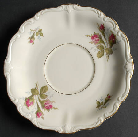 Moss Rose (Pompadour, Ivory Body, Off Center) Saucer for Cream Soup Bowl