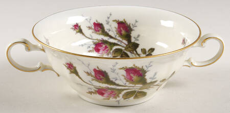 Moss Rose (Pompadour, Ivory Body, Off Center) Flat Cream Soup Bowl