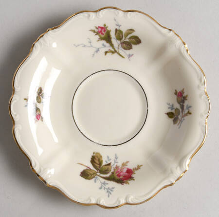 Moss Rose (Pompadour, Ivory Body, Off Center) Saucer for Footed Cup