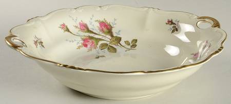 Moss Rose (Pompadour, Ivory Body, Off Center) 11" Round Vegetable Bowl