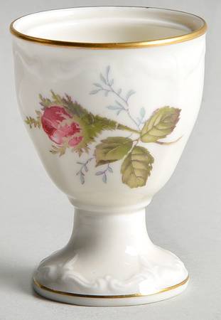 Moss Rose (Pompadour, Ivory Body, Off Center) Single Egg Cup