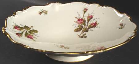 Moss Rose (Pompadour, Ivory Body, Off Center) Round Compote (Height X Width)