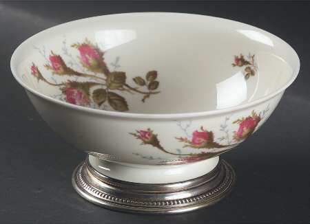 Moss Rose (Pompadour, Ivory Body, Off Center) Open Sugar Bowl