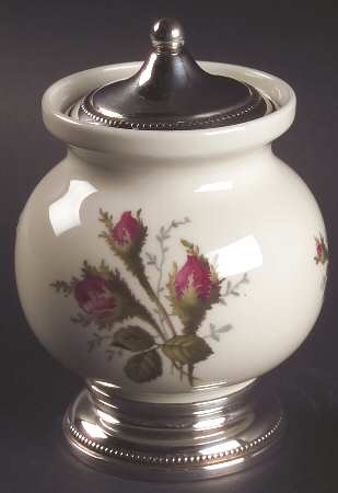 Moss Rose (Pompadour, Ivory Body, Off Center) Jam/Jelly & Lid
