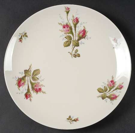 Moss Rose (Pompadour, Ivory Body, Off Center) Cake Plate