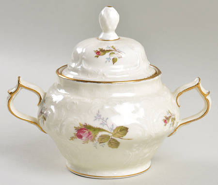 Moss Rose (Sans Souci, Ivory) Sugar Bowl & Lid