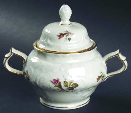 Moss Rose (Sans Souci, Ivory) Sugar Bowl & Lid