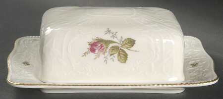 Moss Rose (Sans Souci, Ivory) Square Covered Butter