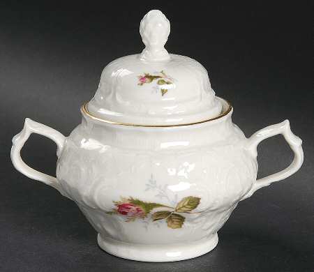 Moss Rose (Sans Souci, Ivory) Sugar Bowl & Lid