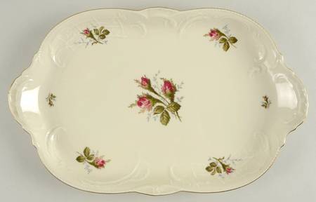 Moss Rose (Sans Souci, Ivory) 15" Oval Serving Platter