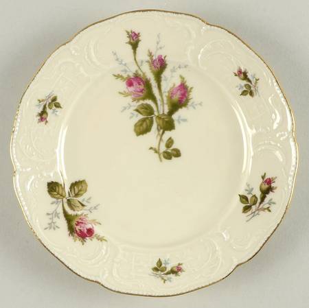 Moss Rose (Sans Souci, Ivory) Dessert/Pie Plate