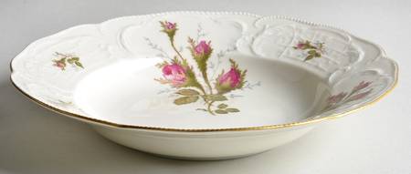 Moss Rose (Sans Souci, Ivory) Large Rim Soup Bowl