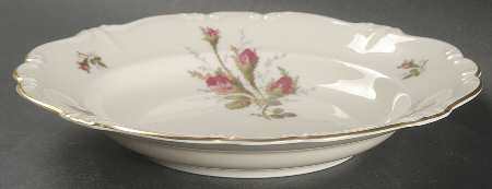 Moss Rose (Pompadour, White Body, Off Center) Rim Soup Bowl by Rosenthal - Continental