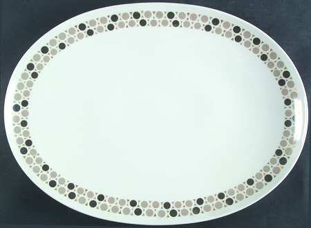 Mosaic (Black & Grey) 16" Oval Serving Platter