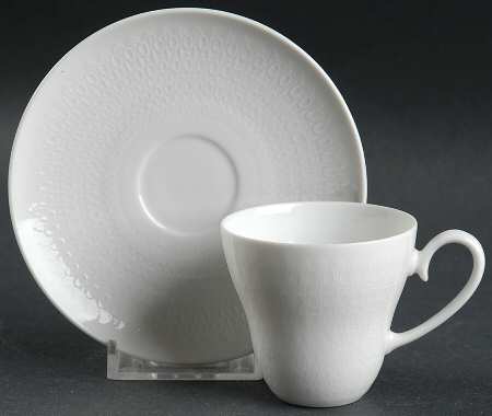 Romance (All White) Flat Demitasse Cup & Saucer Set