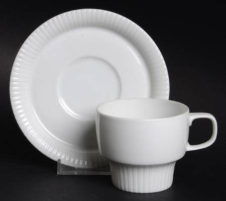 Modulation White Flat Demitasse Cup & Saucer Set