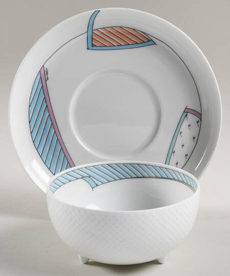 New Wave Fruit/Cream Soup Bowl & Saucer Set