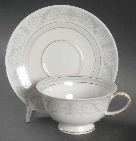 Olde Brocade Footed Cup & Saucer Set