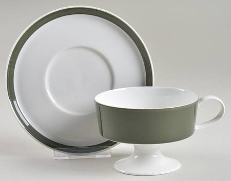 Olive Footed Cup & Saucer Set
