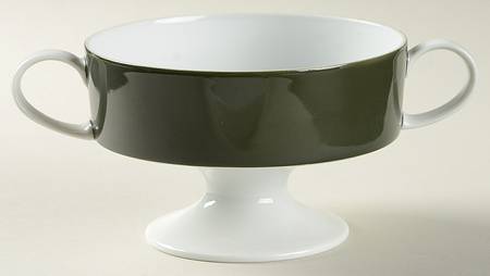 Olive Footed Cream Soup Bowl