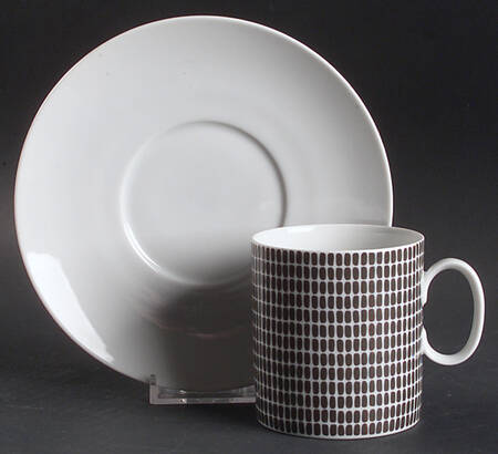 Onyx Grey Flat Cup & Saucer Set