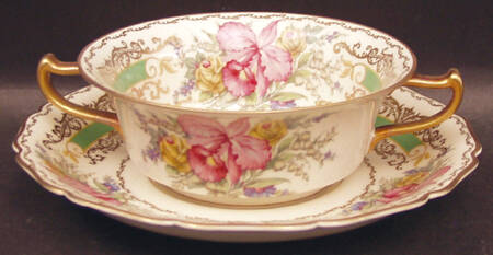 The Orchid (Ivory) Flat Cream Soup Bowl & Saucer Set