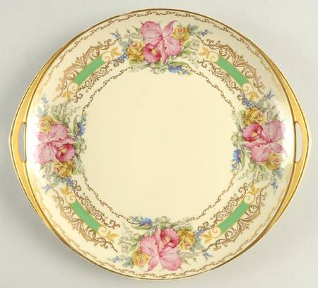 The Orchid (Ivory) Handled Cake Plate