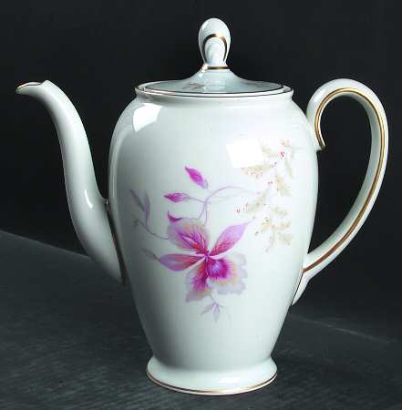 Orchid (Aida, White) Coffee Pot & Lid