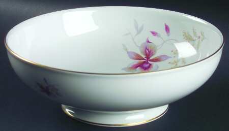 Orchid (Aida, White) 9" Salad Serving Bowl