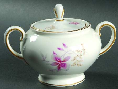 Orchid (Aida, White) Sugar Bowl & Lid