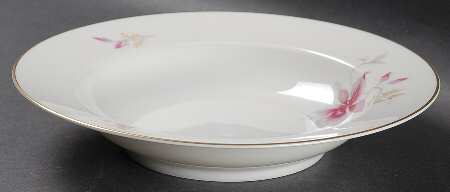 Orchid (Aida, White) Rim Soup Bowl