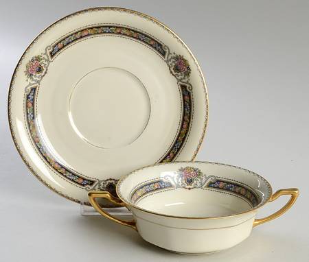 Orelay Flat Cream Soup Bowl & Saucer Set
