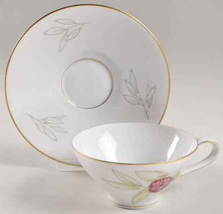 Pariser Herbst White Flat Cup & Saucer Set
