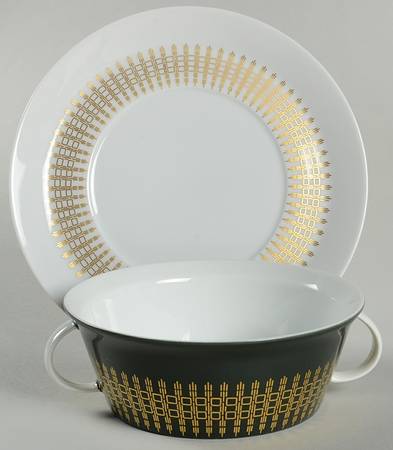 Palais Flat Cream Soup Bowl & Saucer Set