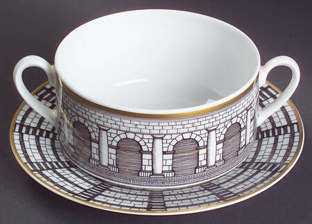 Palladiana Flat Cream Soup Bowl & Saucer Set