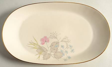 Parisian Spring Ivory (Gold Trim) 11" Oval Serving Platter
