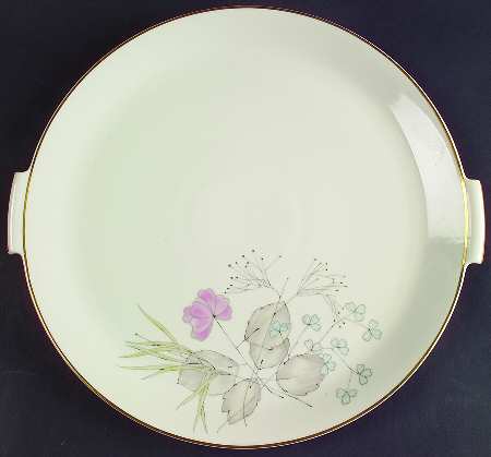 Parisian Spring Ivory (Gold Trim) Handled Cake Plate